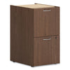 HON Mod Support Pedestal, Left or Right, 2 Legal/Letter-Size File Drawers, Sepia Walnut, 15" x 20" x 28"