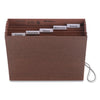 Smead Six-Pocket Subject File with Insertable Tabs, 5.25" Expansion, 6 Sections, Elastic Cord, 1/5-Cut Tabs, Letter Size, Redrope
