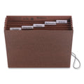 Smead Six-Pocket Subject File with Insertable Tabs, 5.25" Expansion, 6 Sections, Elastic Cord, 1/5-Cut Tabs, Letter Size, Redrope