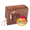 Smead TUFF Expanding Wallet, 12 Sections, Elastic Cord Closure, 1/6-Cut Tabs, Letter Size, Redrope