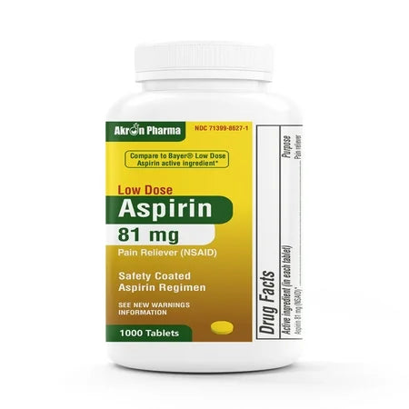 Aspirin 81 mg Tablets 1000 Tablets by Pasteur Pharmacy
