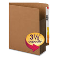 Smead Redrope Drop-Front End Tab File Pockets, Fully Lined 6.5" High Gussets, 3.5" Expansion, Letter Size, Redrope/Brown, 10/Box