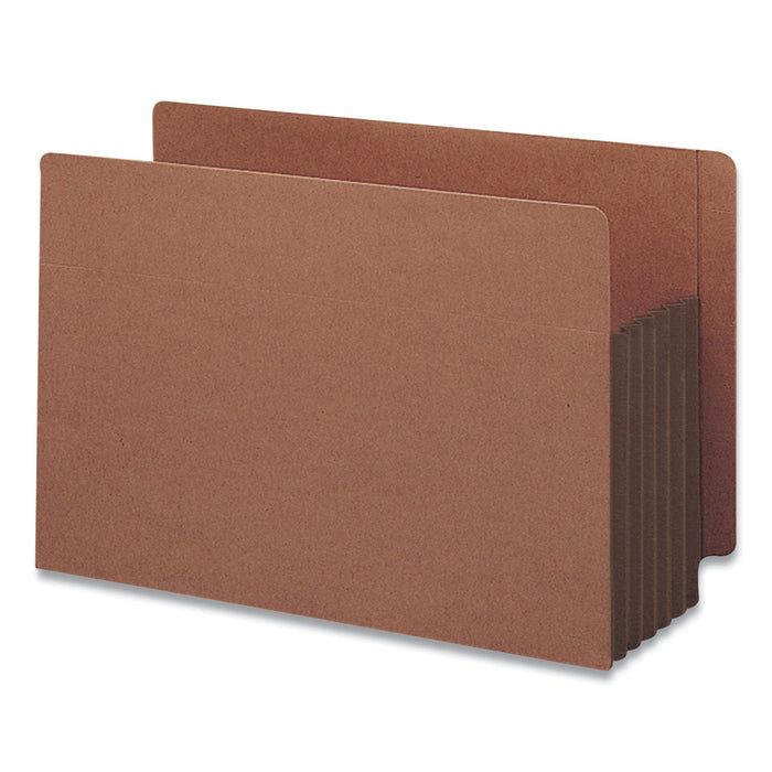 Smead Redrope Drop-Front End Tab File Pockets, Fully Lined 6.5" High Gussets, 5.25" Expansion, Legal Size, Redrope/Brown, 10/Box