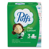 Puffs Plus Lotion Facial Tissue, 2-Ply, White, 124/Box, 3 Box/Pack