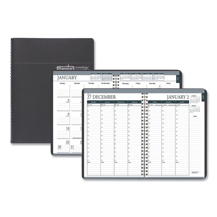 House of Doolittle Recycled Monthly Weekly 7 Day Planner, 8.75 x 6.88, Black Cover, 12-Month (Jan to Dec): 2023