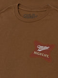 Miller High Life Front and Back Logo T-Shirt - Brown Sugar by Tee Luv