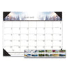 House of Doolittle Recycled Full-Color Monthly Desk Pad Calendar, Nature Photography, 22 x 17, Black Binding/Corners,12-Month (Jan to Dec): 2023