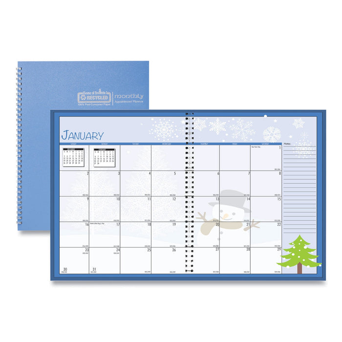 House of Doolittle Seasonal Monthly Planner, Seasonal Artwork, 10 x 7, Light Blue Cover, 12-Month (Jan to Dec): 2023