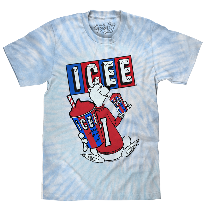 ICEE Polar Bear Tie Dye T-Shirt - Blue and Purple Tie Dye by Tee Luv