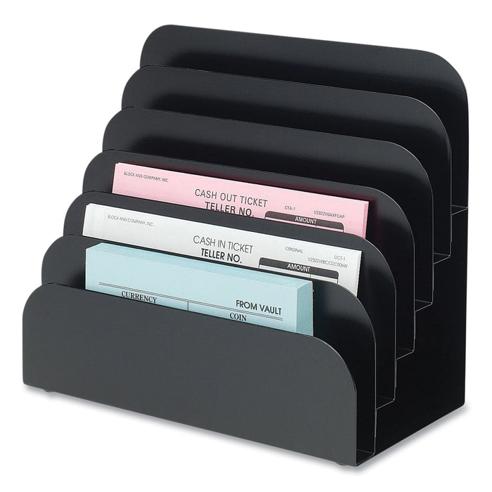 CONTROLTEK Trays, 6 Compartments, 8.25 x 7.25 x 4, Heavy Gauge Steel, Black