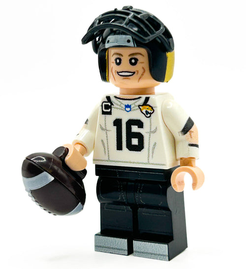 #16 QB Jax Football Player Minifig made using LEGO parts - B3 Customs by B3 Customs