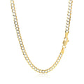 3.6 mm 14k Two Tone Gold Pave Curb Chain by Bids.com