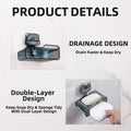 PUOPOSTY 2-Tier Soap Dish with Strong Suction Cup Black 1PCS Shower Holder by Deal US