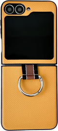 Metal Ring Ultra Slim Case for Samsung Galaxy Z Flip 6 Yellow by Merch Section