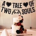 LOVELY BITON A Tale of Two Souls Halloween Wedding Banner Black Paper by Deal US
