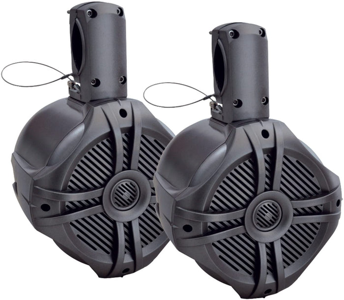 Power Acoustik MWT‐65T Marine-Grade 6.5" 500-Watt Wake Tower Enclosure & Speaker System (Titanium) by Silarius