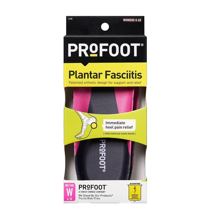 PROFOOT Plantar Fasciitis Orthotic Insoles for Women (Sizes 6-10) – Gel Shoe Inserts for Instant Heel Pain Relief and Arch Support – 1 Pair of Heel Pads by Pasteur Pharmacy