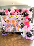 CUMIA Groovy Happy BooDay Banner Backdrop 6x4FT Boho Rainbow Ghost Halloween by Deal US