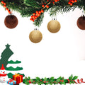 Xmastell 12 Pcs Velvet Christmas Ornaments Set Coffee Brown 3.15 Inch by Deal US