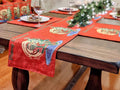DaDa Bedding Red Santa Claus Christmas Tree Woven Tapestry Dining Table Runner (17615) by DaDalogy Bedding Collection