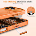 Magnetic Ring Stand Case for iPhone 17 Pro Orange Military-Grade Anti-Scratch Translucent Matte Cover by Merch Section