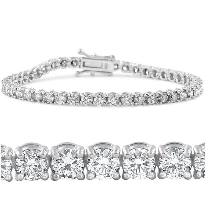 7.10 Ct Round HUGE Natural Diamond Tennis Bracelet 14K White Gold by DailySale