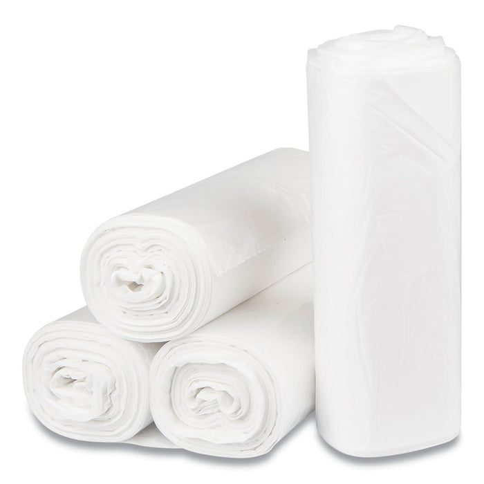 Inteplast Group Low-Density Commercial Can Liners, 45 gal, 0.8 mil, 40" x 46", Natural, 25 Bags/Roll, 4 Rolls/Carton