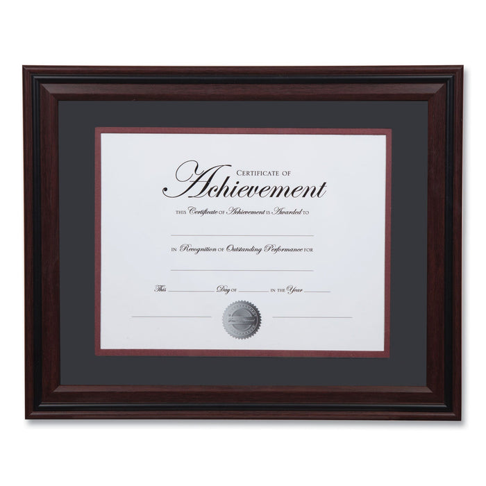 DAX Desk/Wall Photo Frame, Plastic, 11 x 14, 8.5 x 11, Rosewood/Black