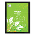 DAX Flat Face Wood Poster Frame, Clear Plastic Window, 18 x 24, Black Border