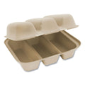 World Centric Fiber Hinged Containers, Taco Box, 3-Compartment, 7 x 8.3 x 3.2, Natural, Paper, 300/Carton