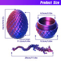 stepsin Easter Dragons 3D Printed Purple Crystal Dragon Egg Fidget Toy by Deal US