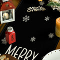 Artoid Mode Xmas Trees Snowflakes Table Runner Black 13x36 Inch by Deal US