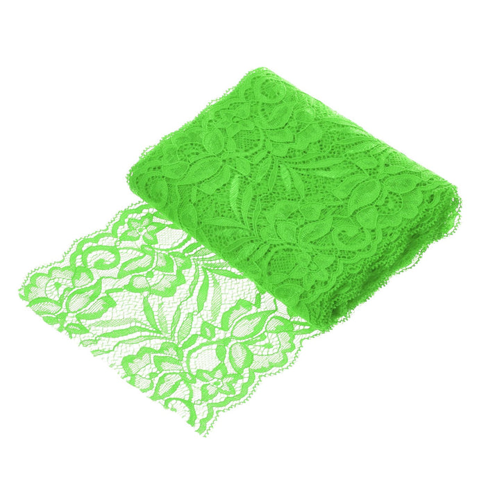 MECCANIXITY 6 Inch Lace Ribbon Floral Trim 5 Yard Green Sewing Craft Decor by Deal US