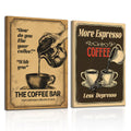 HTTART Vintage Coffee Canvas Wall Art 12x16 Set of 2 Retro Brown by Deal US