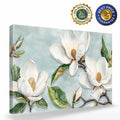 Prime Leader Vintage Framed Canvas Art White Magnolia Flower 12x18 by Deal US