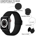 Lerobo Compatible with Apple Watch Band 44mm 46mm Series 11 10 9 8 SE Ultra 3 2 1 42mm 45mm 49mm for Men iWatch Bands Womens Series 7 6 5 4 3 SE2 SE3, Elastic Nylon Solo Loop Sport Strap, Black