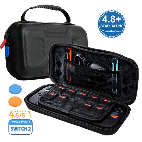 Generic Nintendo Switch 2 Carrying Case 2025 Hard Shell Black Nylon by Deal US