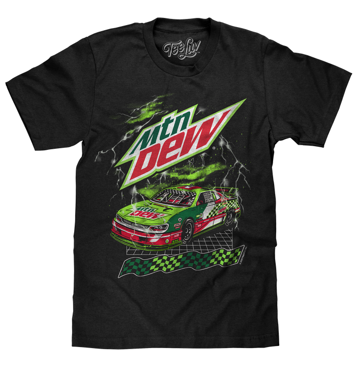 Mountain Dew Racecar T-Shirt - Black by Tee Luv