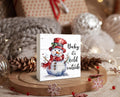 XDFVL Wooden Box Sign Baby It's Cold Outside Snowman Christmas 5x5 Inch by Deal US