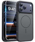 Iphone 17 Pro Max Case Black: [ Magsafe] [Magnetic Phone Cover With Screen Prote