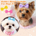 HJZHII 40 Pcs Dog Hair Bows with Rubber Bands, Puppy Dogs Hair Barrettes Bows Mix Colors Small Pet Hairs Bow Pet Grooming Bow for Hairs Costume Accessories