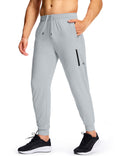 MUZEGE Men's Athletic Joggers Sweatpants Lightweight Running Light Grey Size L by Deal US