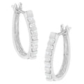 10K Yellow Gold Round and Baguette Cut Diamond Oblong Hinged Leverback Hoop Earrings (Â¼ Cttw, I-J Color, I2-I3 Clarity) by Bids.com