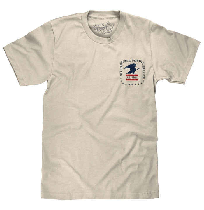 USPS United States Postal Service Mail Eagle T-Shirt - Cream by Tee Luv