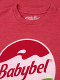Babybel Snack Cheese Logo T-Shirt - Red Heather by Tee Luv