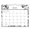 Blue Sky Analeis Wall Calendar, Analeis Floral Artwork, 11 x 8.75, White/Black/Coral Sheets, 12-Month (Jan to Dec): 2023