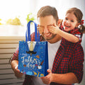 delaimastor 16Pcs Father's Day Non-Woven Gift Bags Blue Black 7.8x3.1x9.8in by Deal US