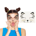 eyigylyo Cat Face Gems Black Cat Temporary Tattoo Halloween Festival Rave by Deal US