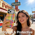 Colorful Plaid Pattern Retro Square Case for iPhone 17 Pro by Merch Section