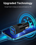 Port USB Car Charger 2 Pack — 3.4A Fast Charge for iPhone 17/16/15/14, Samsung G
